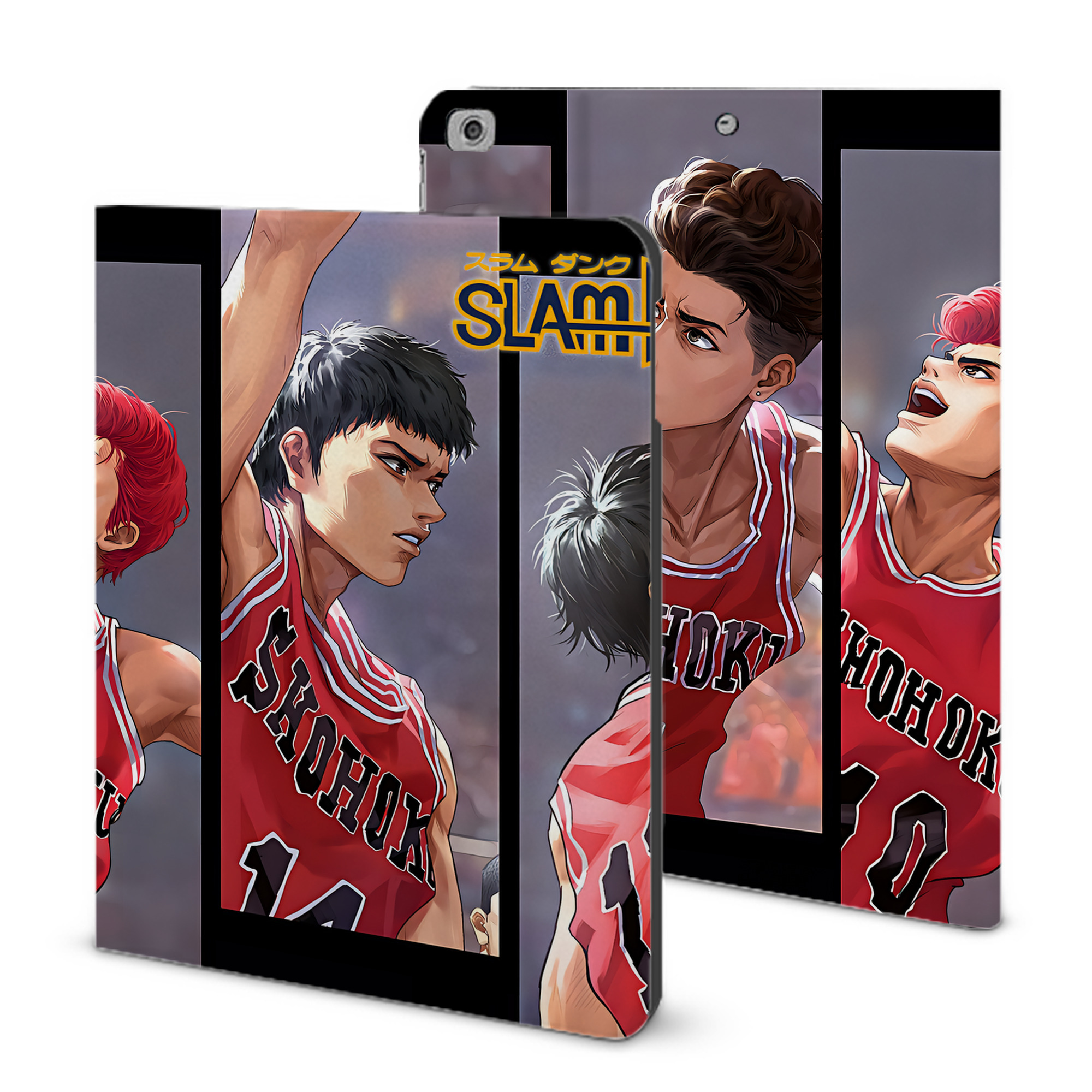 （画像用） SLAM DUNK／スラムダンク IPad ケース ブック型 PUレザー TPU 耐衝撃 軽量 薄型 ペン収納なし 全面保護 IPad 各モデル対応
